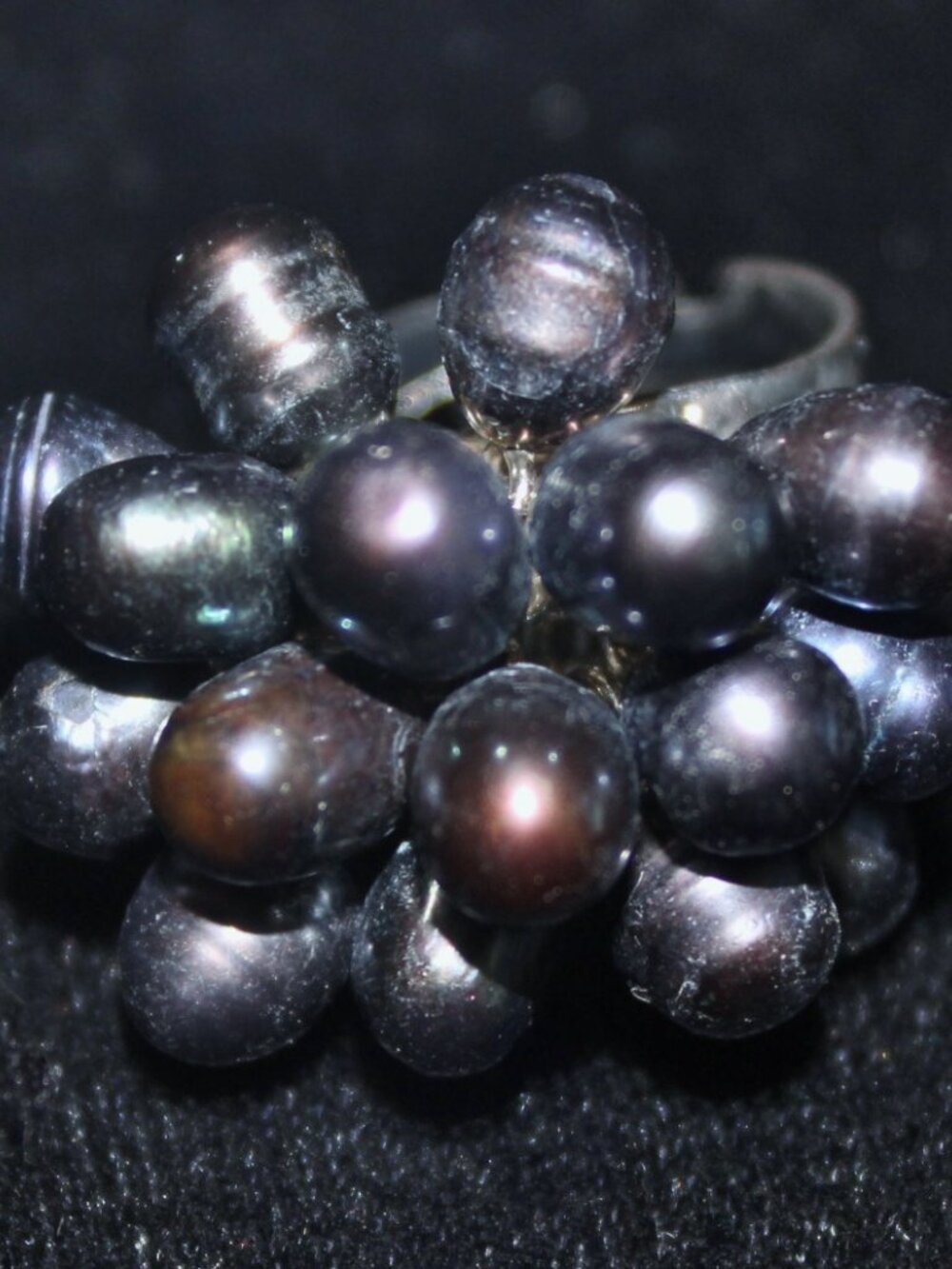925 Sterling Silver Real Tahitian Pearl Cha Cha Ring Adjustable